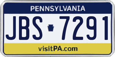 PA license plate JBS7291