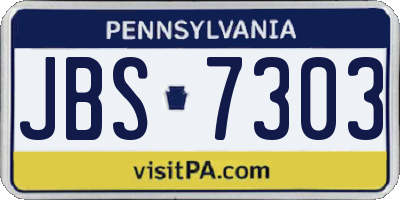 PA license plate JBS7303