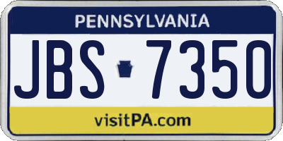 PA license plate JBS7350