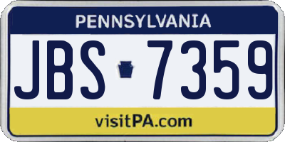 PA license plate JBS7359