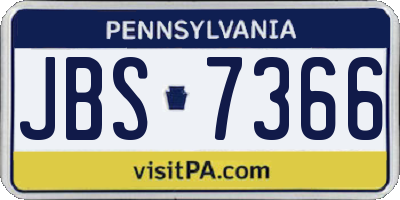 PA license plate JBS7366