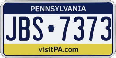 PA license plate JBS7373