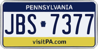 PA license plate JBS7377