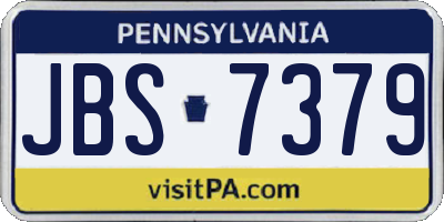 PA license plate JBS7379