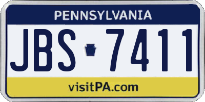 PA license plate JBS7411