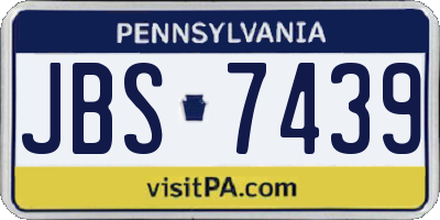 PA license plate JBS7439