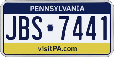 PA license plate JBS7441