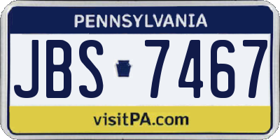 PA license plate JBS7467