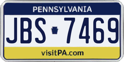 PA license plate JBS7469