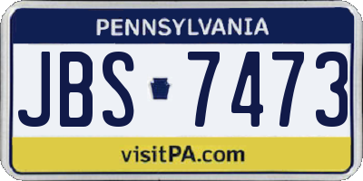 PA license plate JBS7473