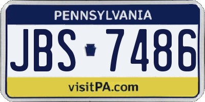 PA license plate JBS7486