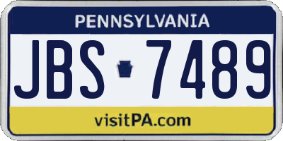 PA license plate JBS7489