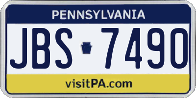 PA license plate JBS7490