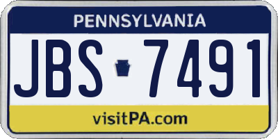 PA license plate JBS7491