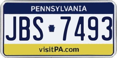 PA license plate JBS7493