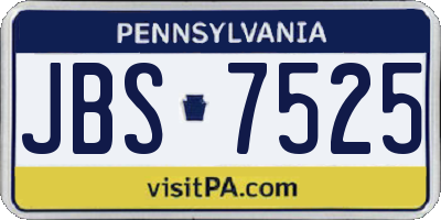 PA license plate JBS7525
