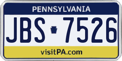 PA license plate JBS7526