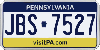 PA license plate JBS7527