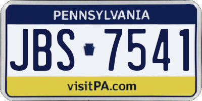 PA license plate JBS7541