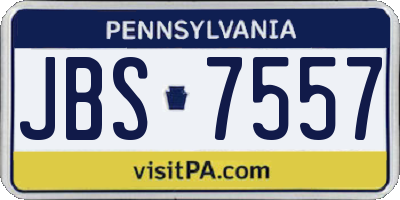 PA license plate JBS7557