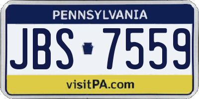 PA license plate JBS7559