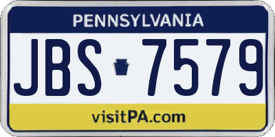 PA license plate JBS7579