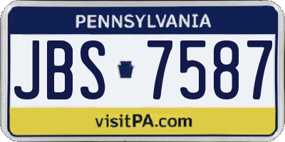 PA license plate JBS7587