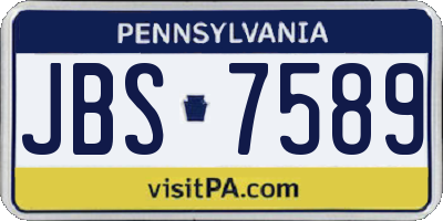 PA license plate JBS7589