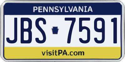 PA license plate JBS7591
