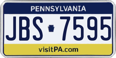 PA license plate JBS7595