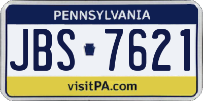 PA license plate JBS7621