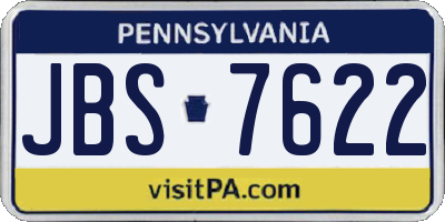 PA license plate JBS7622