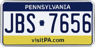 PA license plate JBS7656