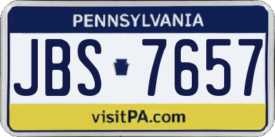 PA license plate JBS7657