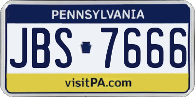 PA license plate JBS7666