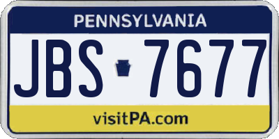 PA license plate JBS7677