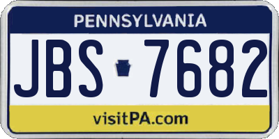 PA license plate JBS7682