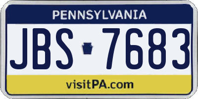 PA license plate JBS7683