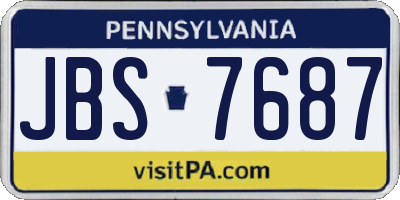 PA license plate JBS7687