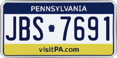 PA license plate JBS7691