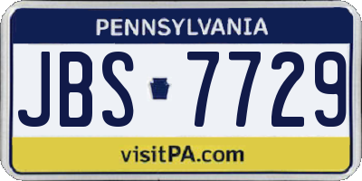 PA license plate JBS7729