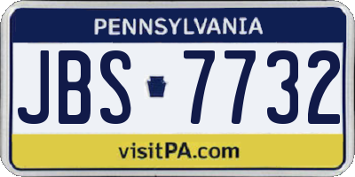 PA license plate JBS7732