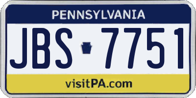 PA license plate JBS7751