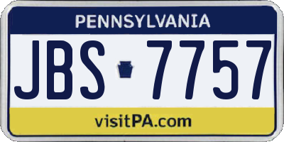 PA license plate JBS7757
