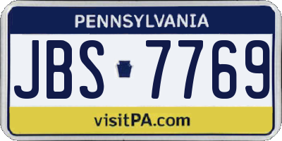PA license plate JBS7769