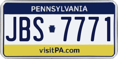 PA license plate JBS7771