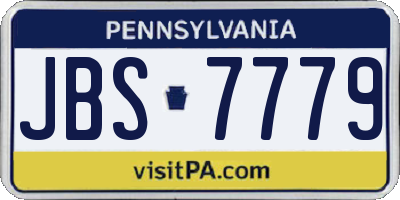 PA license plate JBS7779