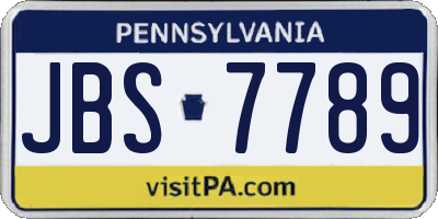 PA license plate JBS7789