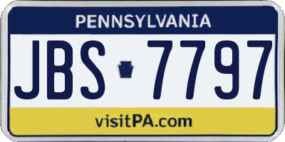 PA license plate JBS7797