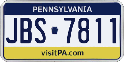 PA license plate JBS7811